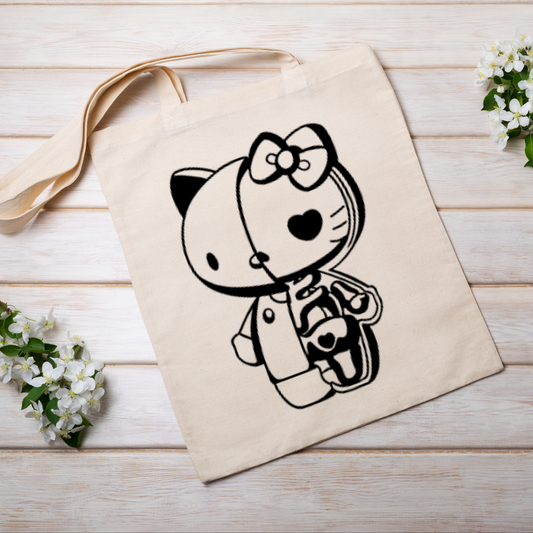 Skull Kitty Tote