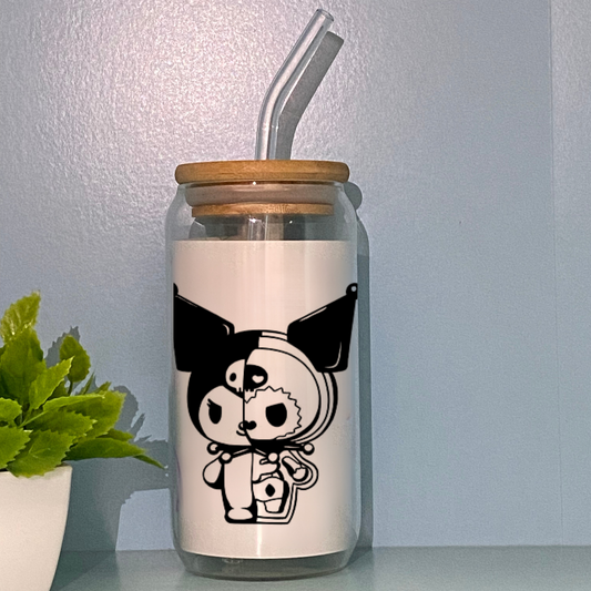 Skull Kuromi Glass Cup