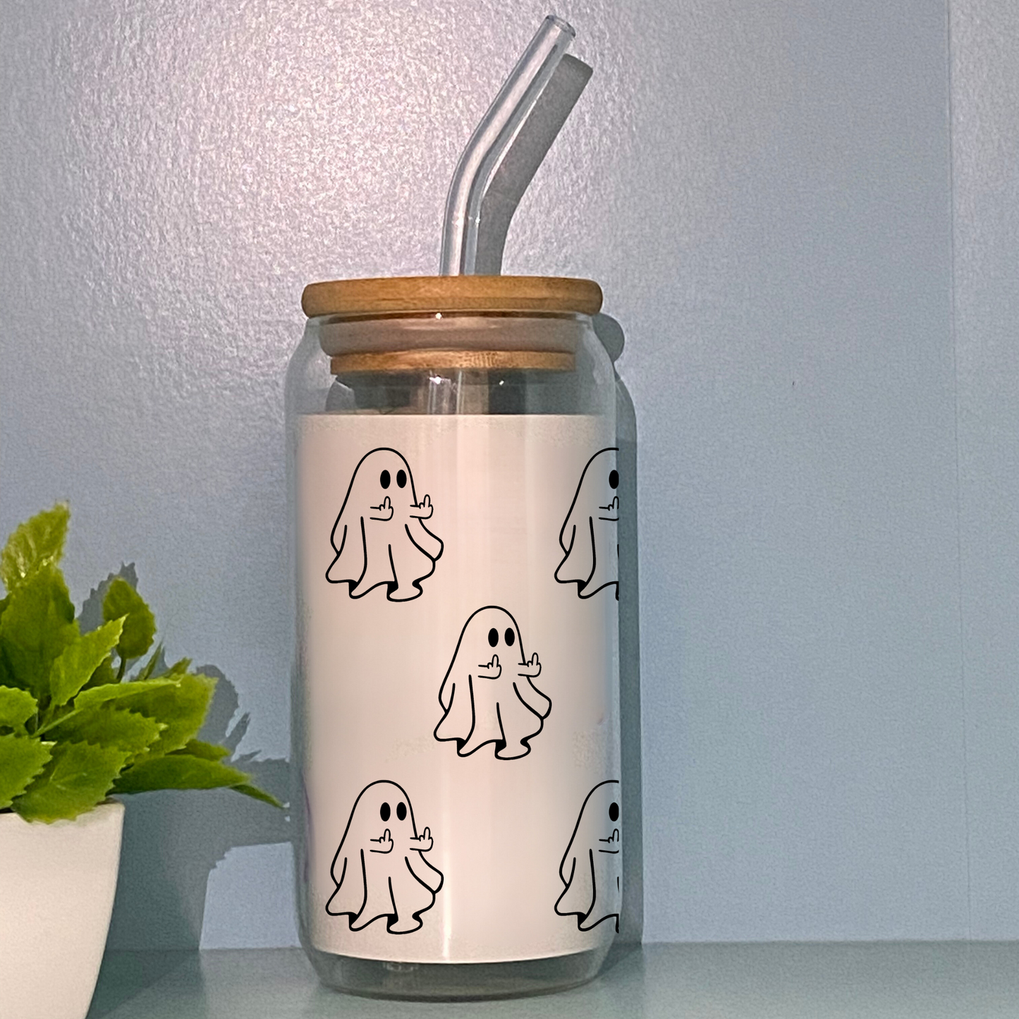 Ghost Finger Glass Cup