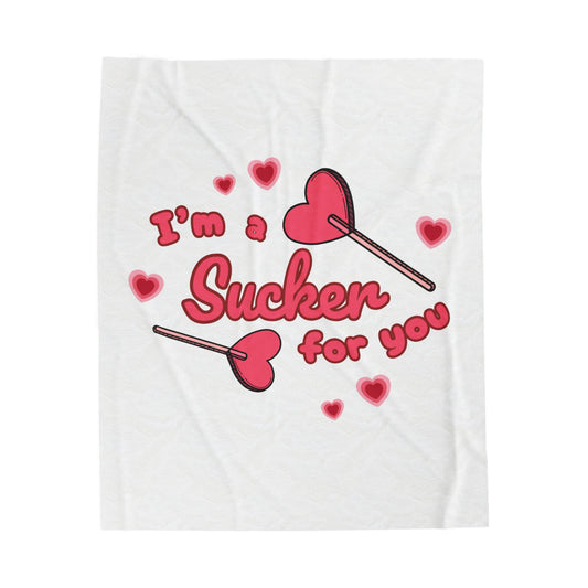 Sucker for You Velveteen Plush Blanket