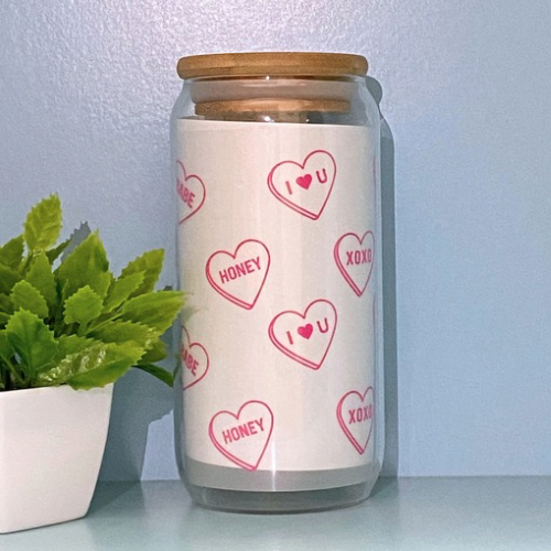 Convo Hearts Glass Cup